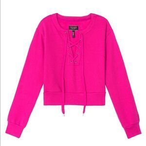 VICTORIA'S SECRET
Cotton Fleece Lace Up Crewneck